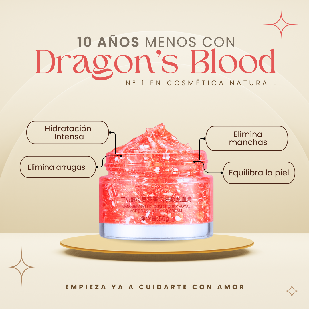 Crema facial rejuvenecedora ¡10 Años Menos! Dragon's Blood que revitaliza y rejuvenece la piel